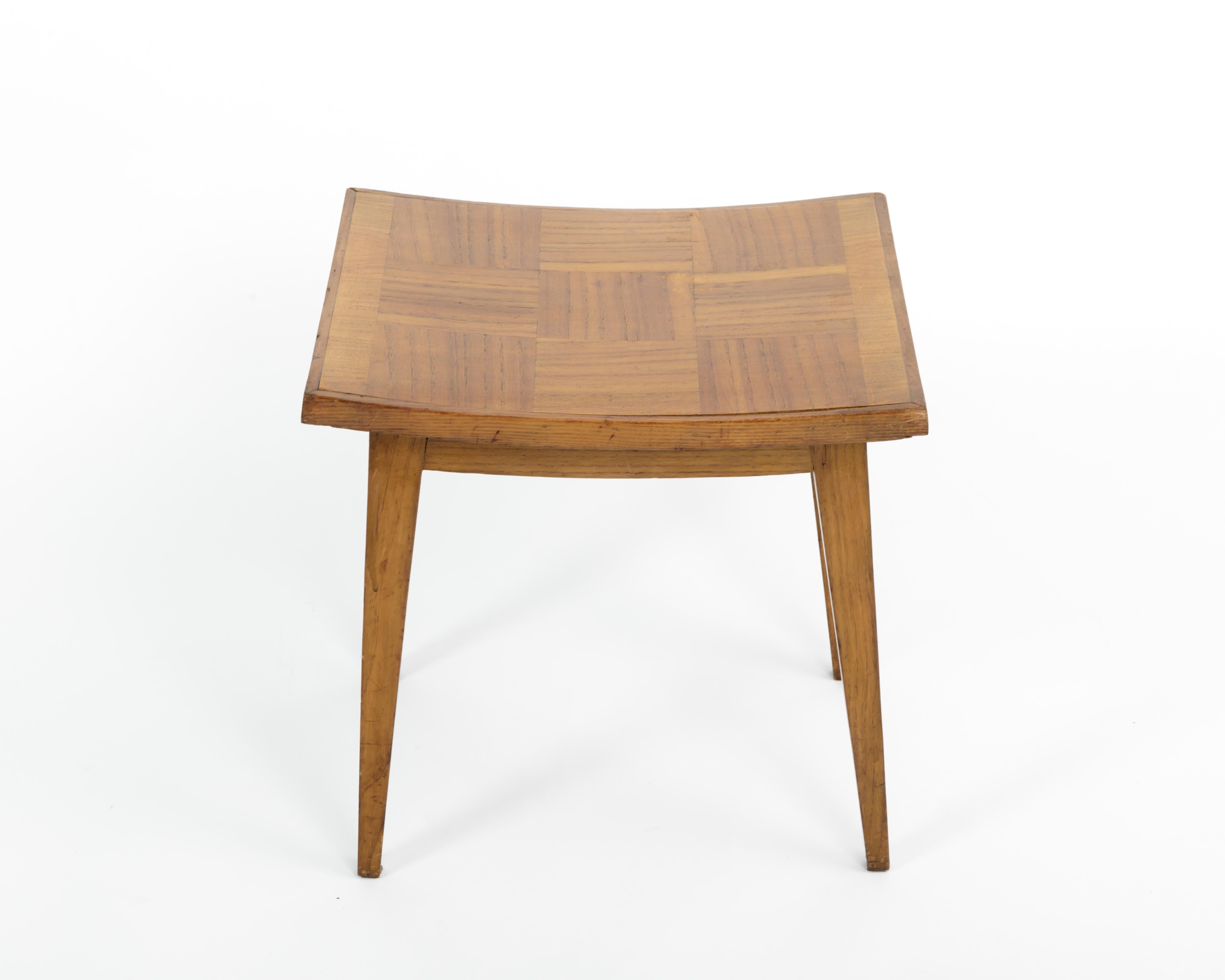 Italian Modernist Wood Stool Attributed to Gio Ponti, Italy, c. 1950s For Sale