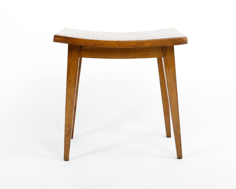Modernist Wood Stool Attributed to Gio Ponti, Italy, c. 1950s For Sale 1