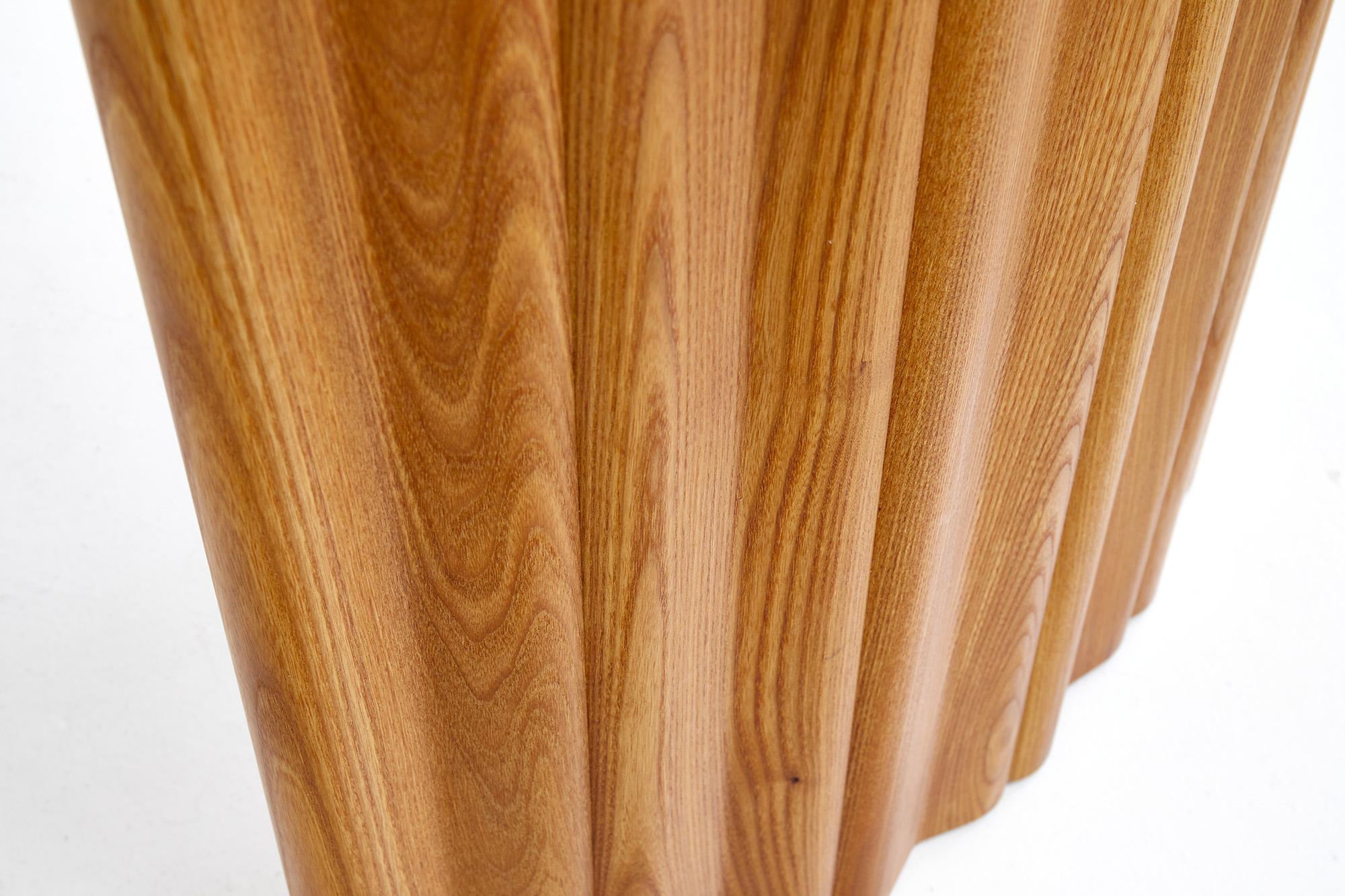 Curved writing desk in solid elm for Seltz, France 1980 For Sale 1