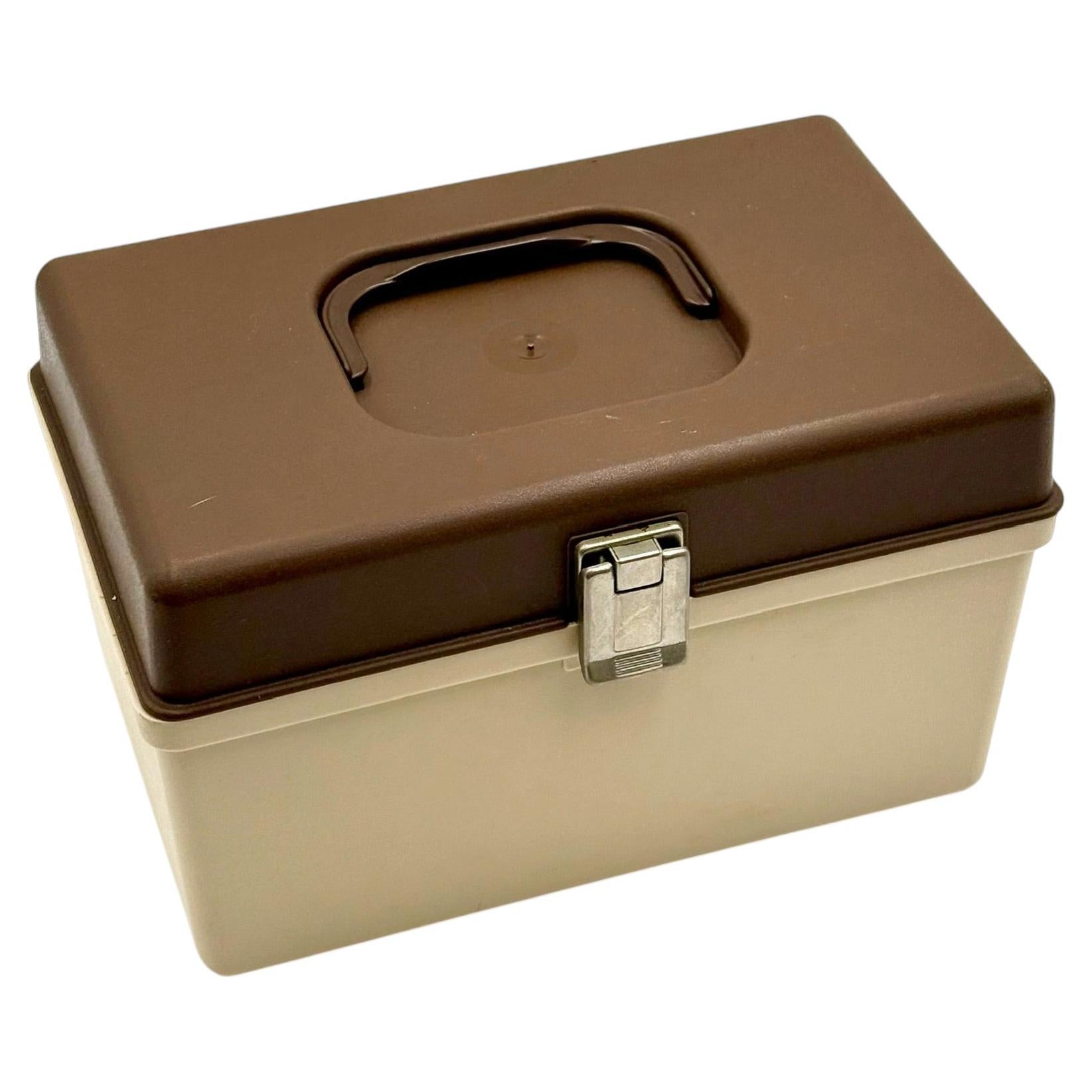 Curver Sewing Box Organizer, Netherlands, 1970s, Beige Brown For Sale