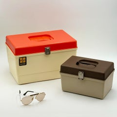 Curver Sewing Box Organizer, Netherlands, 1970s, Beige Orange
