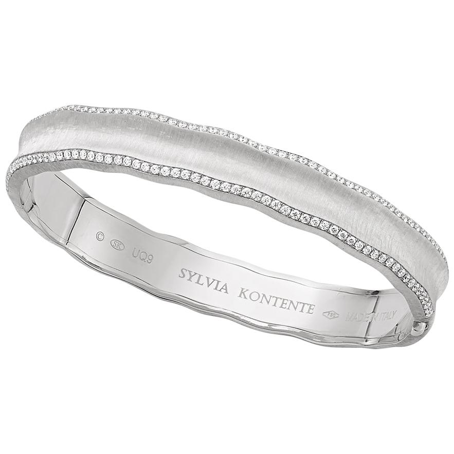 18K White Gold Diamond Bracelet For Sale