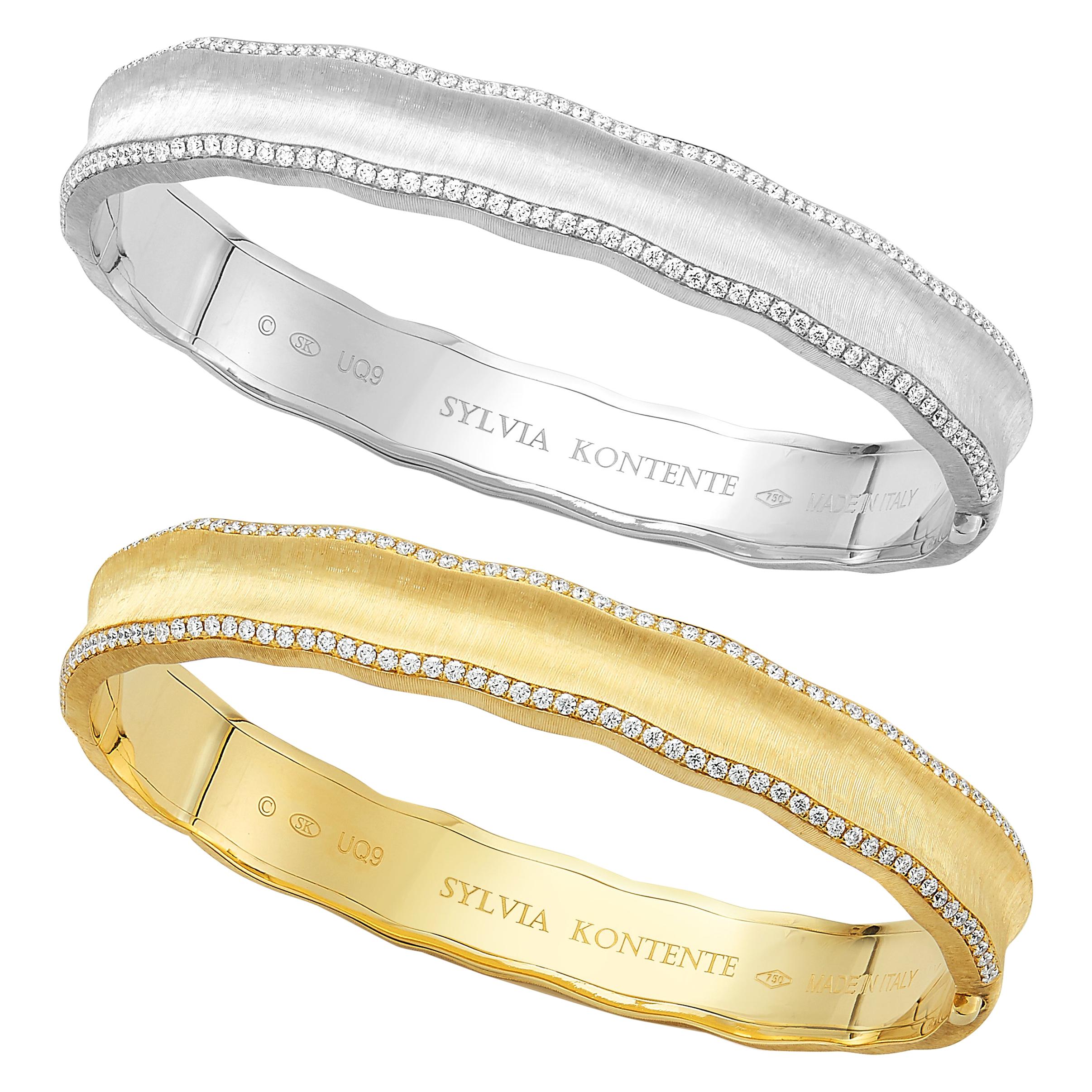 18 Karat Gelbgold Diamant-Armband im Angebot