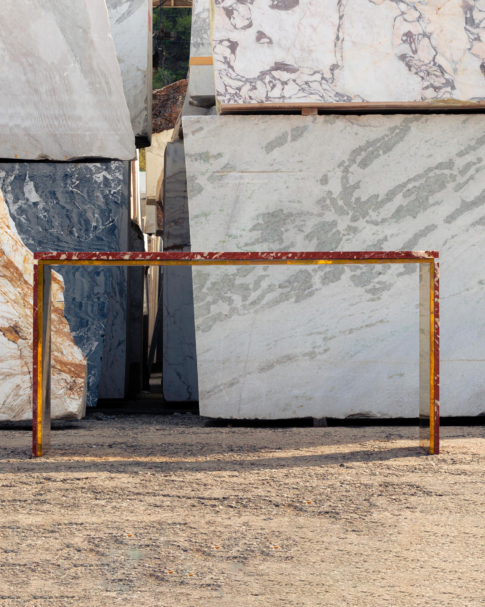 Modern Curves Marble Console by Serafini For Sale
