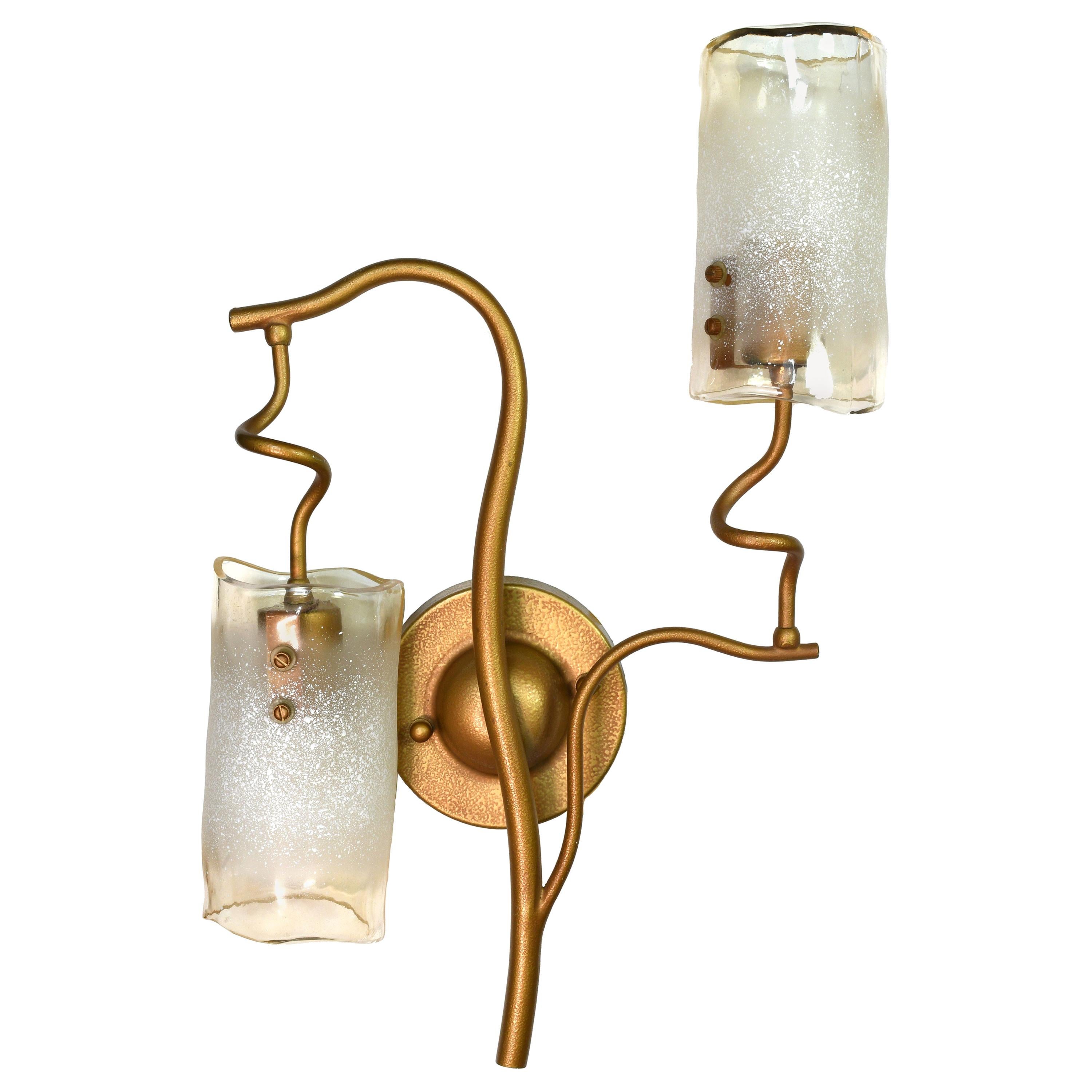 Curvilinear Mid-Century Modern Sconce For Sale