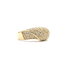 Geschwungener Pavé-Diamantring aus 14k Gelbgold