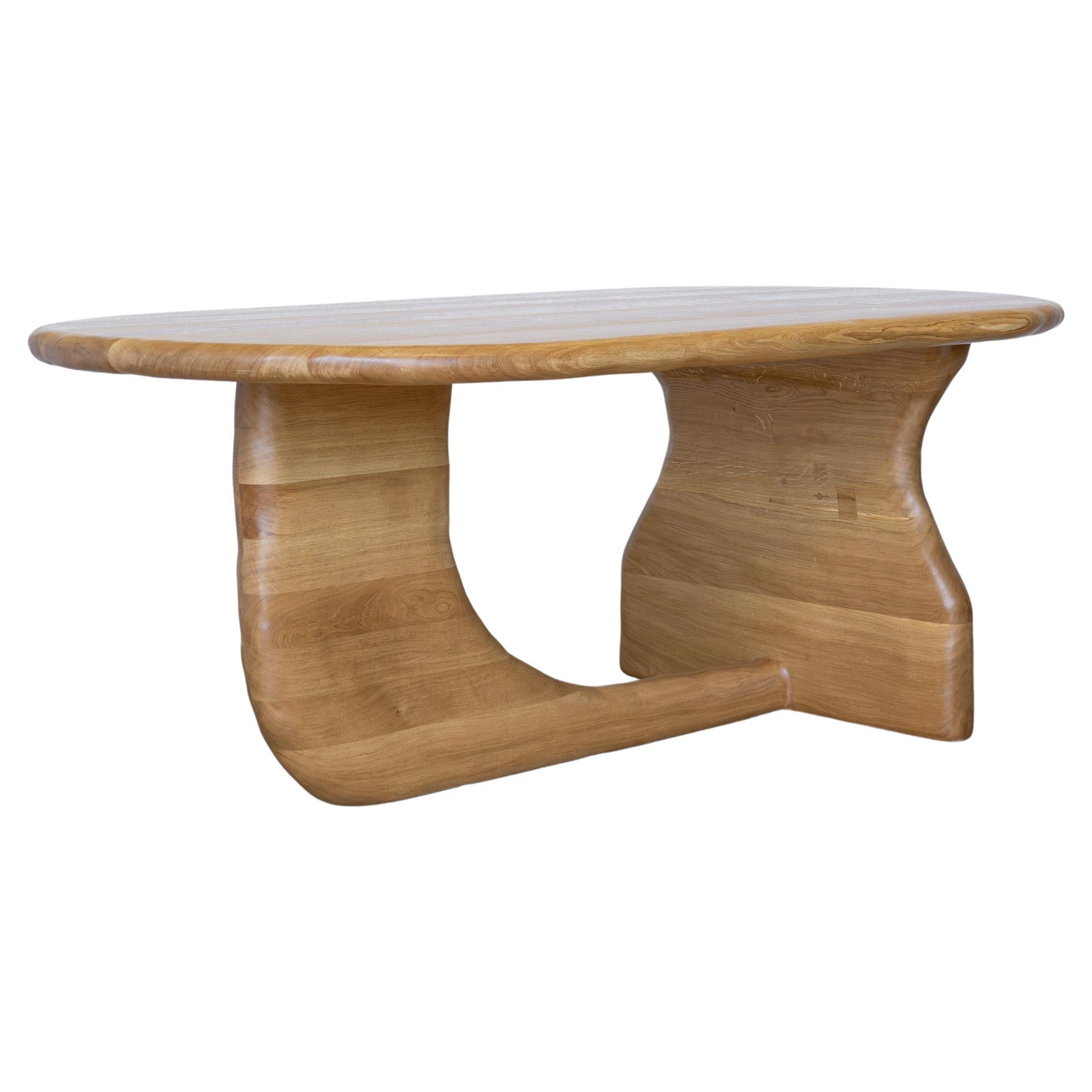 Curvo Dining Table - Sculptural Table in Oak Wood For Sale
