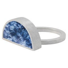 Curvo Medium Ring in Sterling Silver 925 and Gemstone by Alejandra Campos Taylor