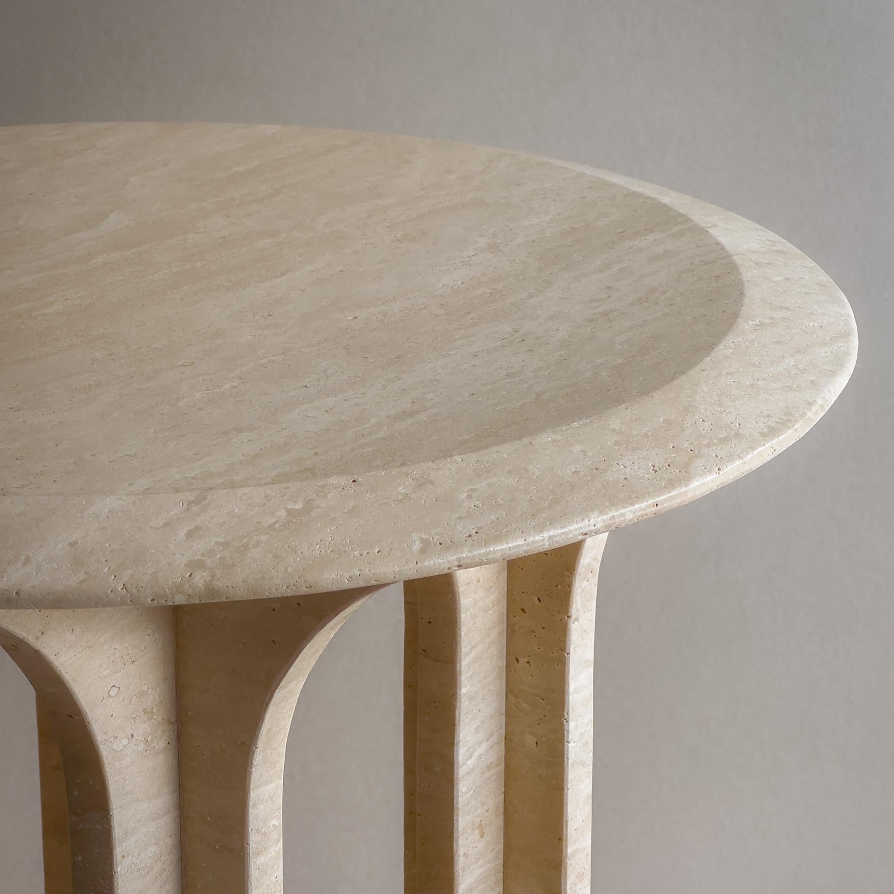 Singaporean CURVO Table in Travertine by Meble Matters For Sale