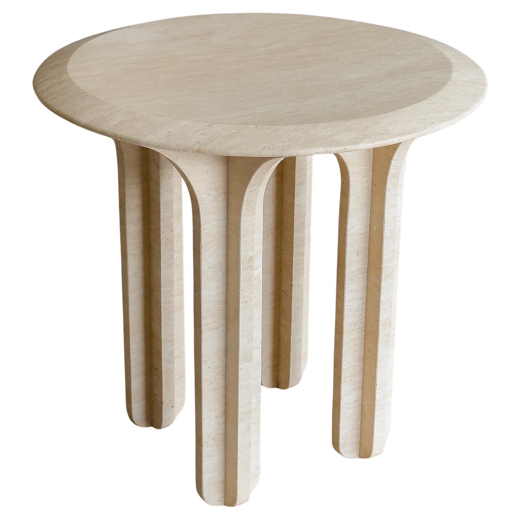CURVO Table in Travertine by Meble Matters For Sale