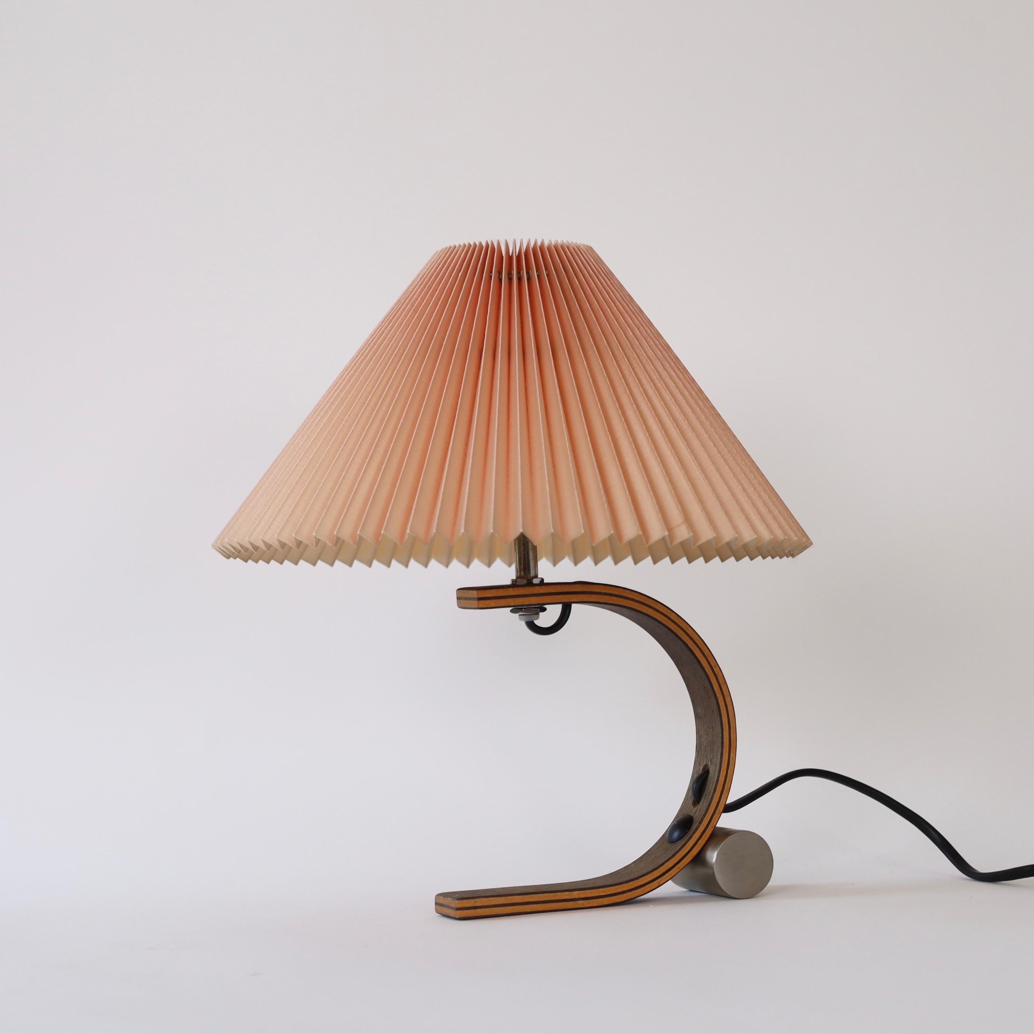 Curvy Danish Caprani Table Lamp in smoked Oak, 1970s, Denmark 6