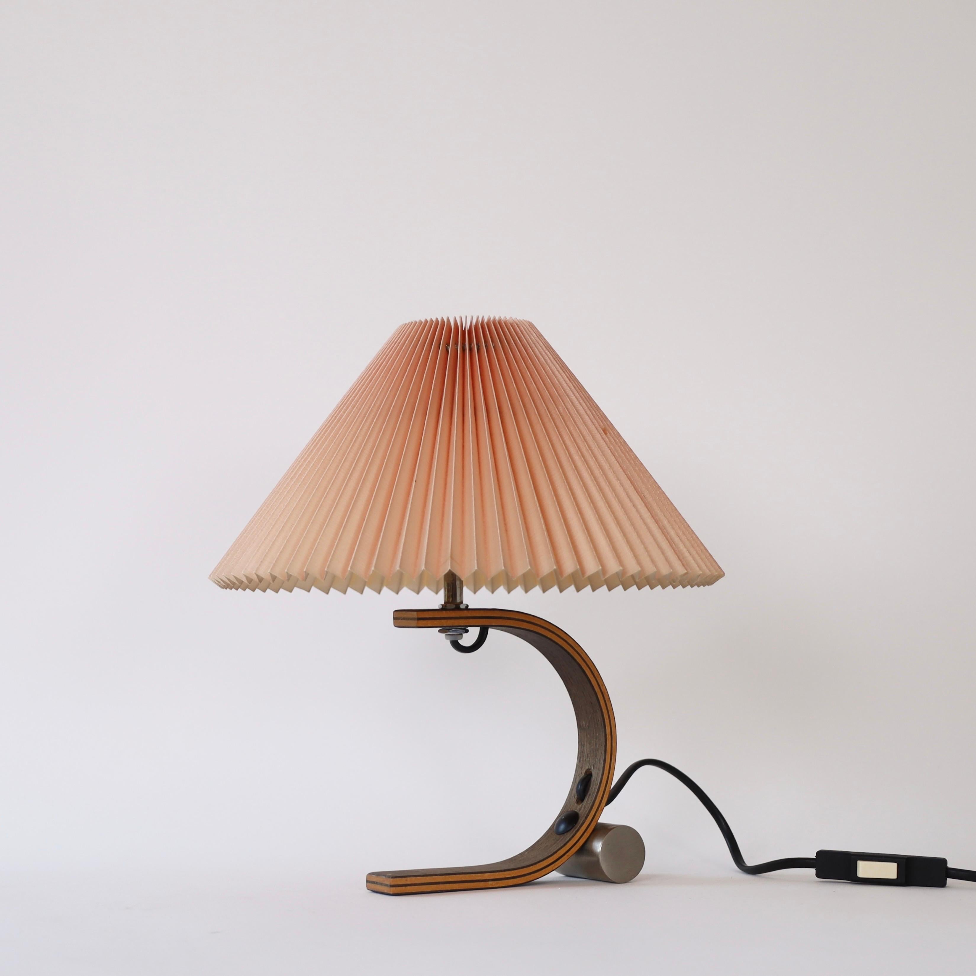 Late 20th Century Curvy Danish Caprani Table Lamp in smoked Oak, 1970s, Denmark