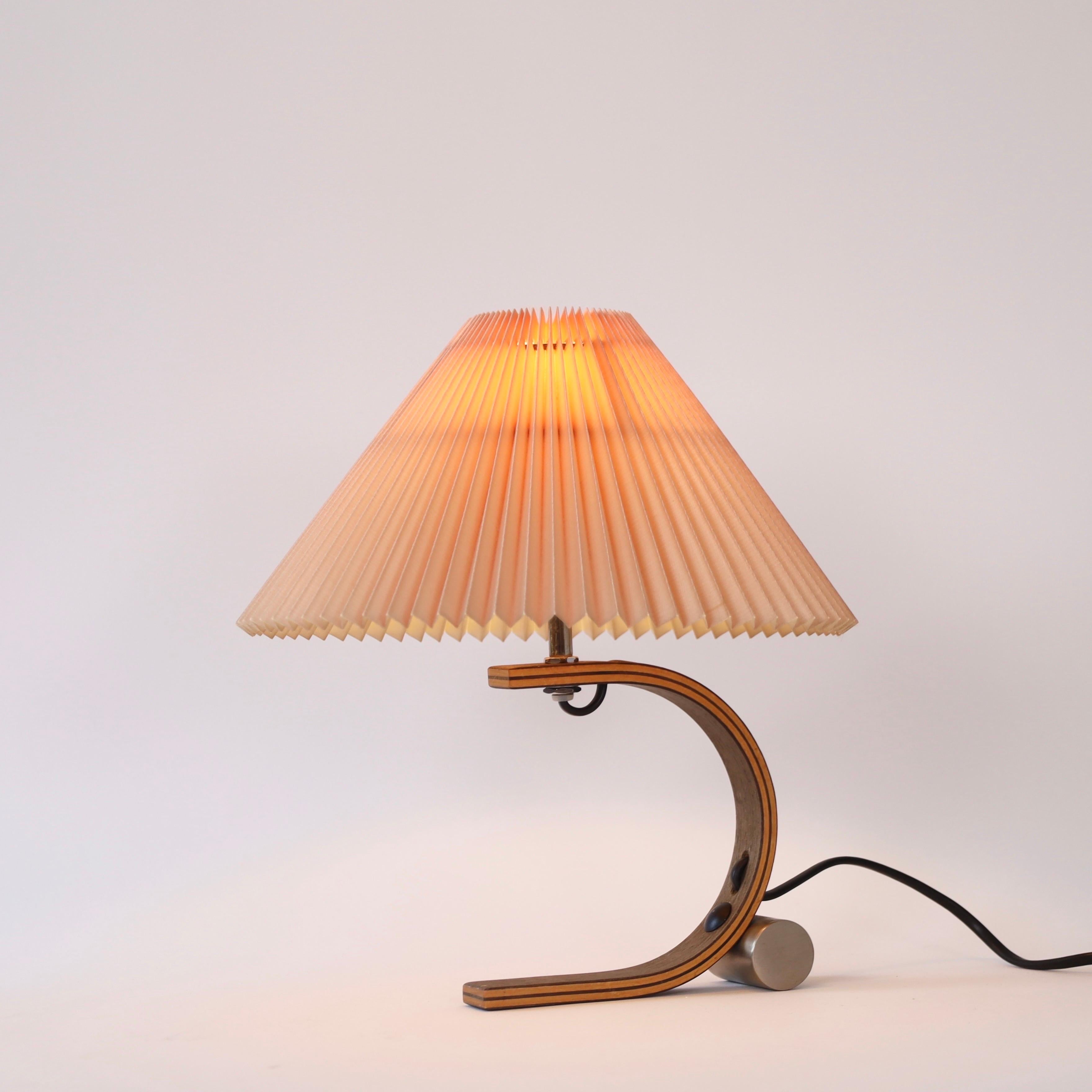 Curvy Danish Caprani Table Lamp in smoked Oak, 1970s, Denmark 1