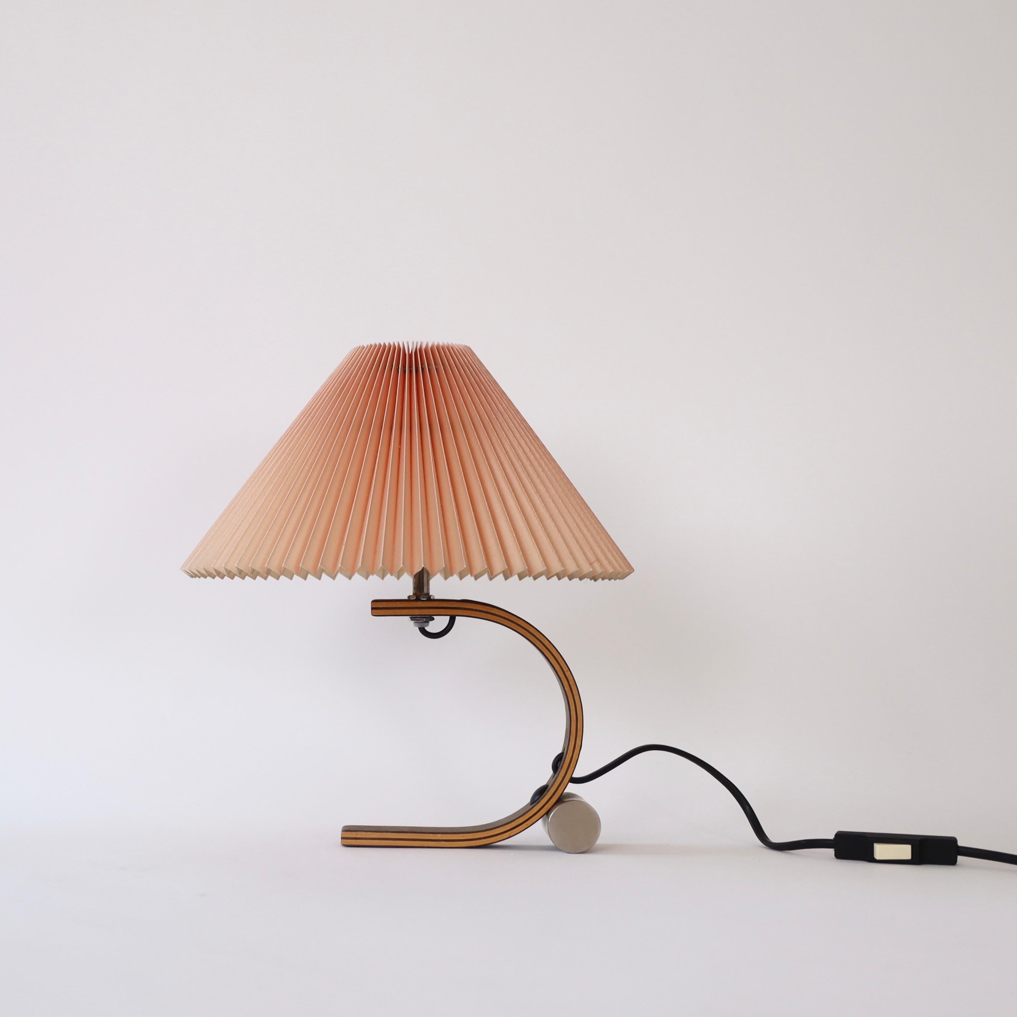 Curvy Danish Caprani Table Lamp in smoked Oak, 1970s, Denmark 2