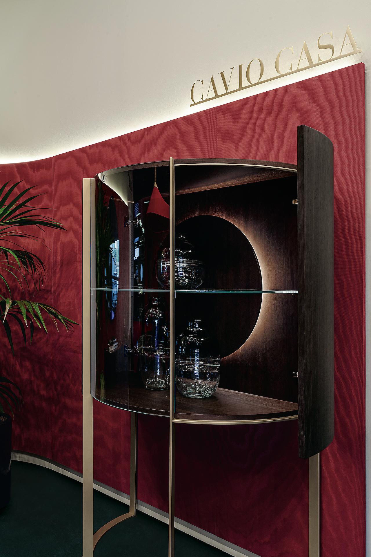 Hand-Crafted Curvy Display Cabinet