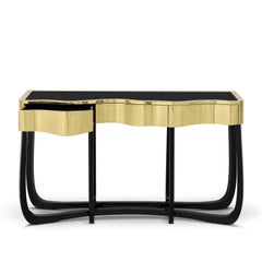 Curvy Gold Console Table