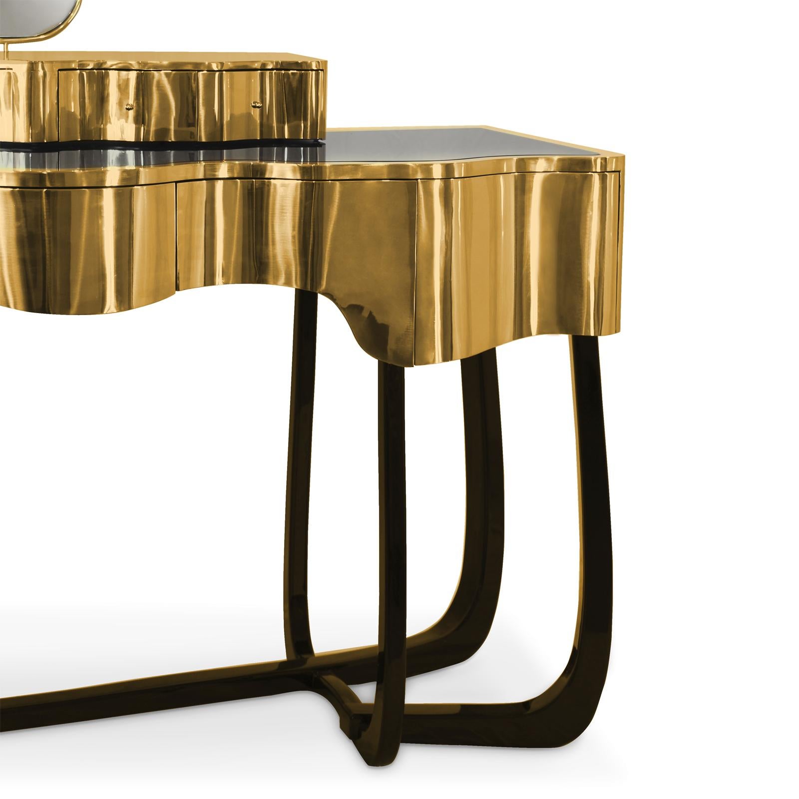 Curvy Mirror Room Console Table In New Condition For Sale In Paris, FR