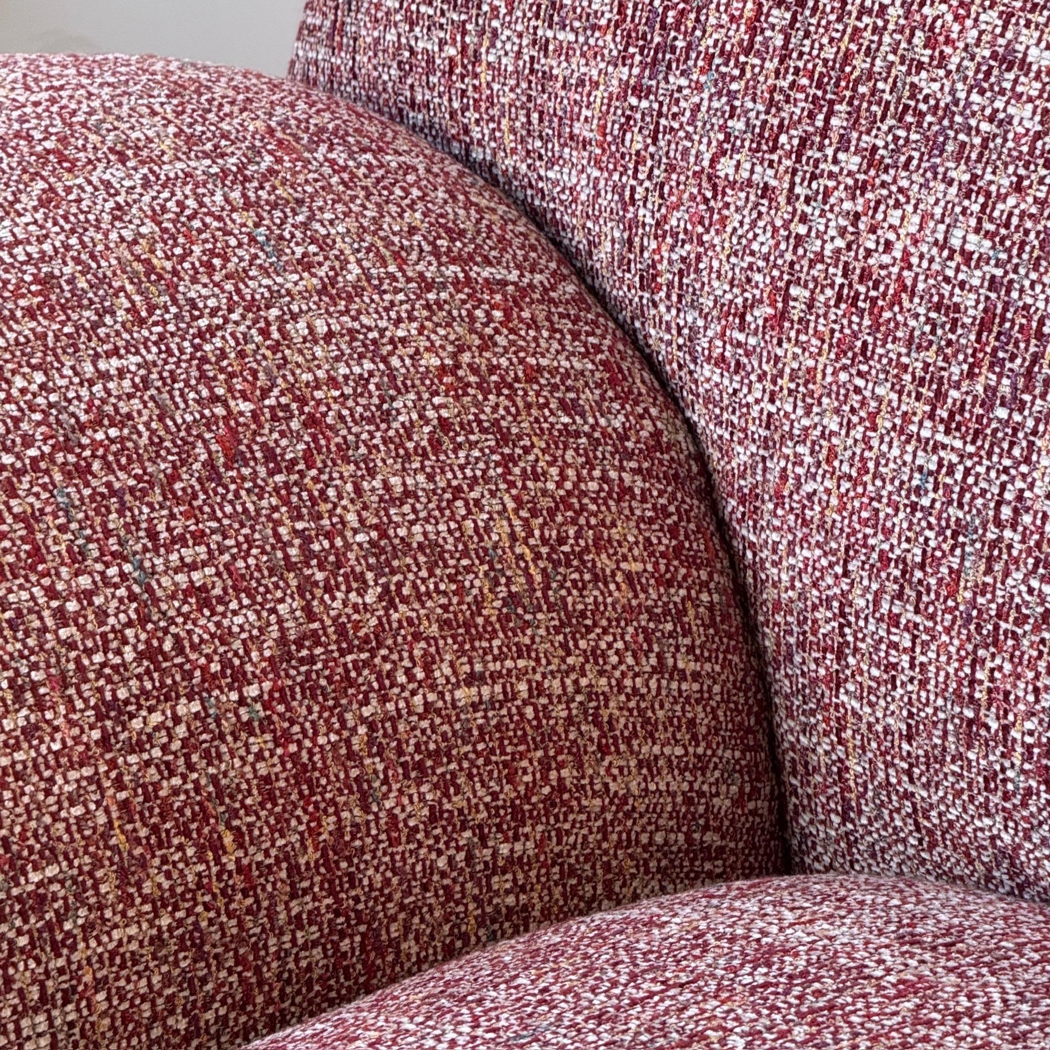 Fabric Curvy Plump Postmodern Sofa