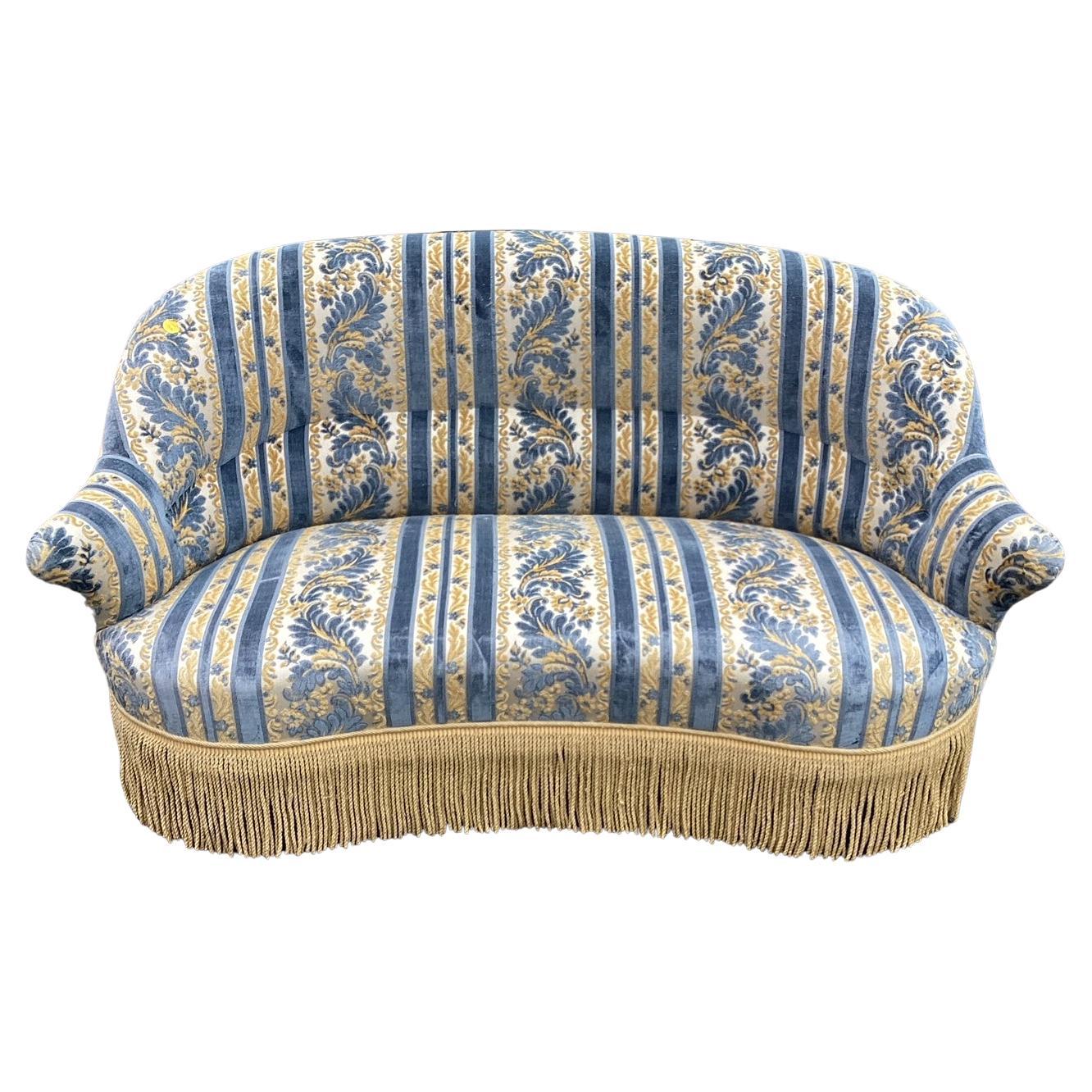 Vintage French Painted Wood Loveseat at 1stDibs