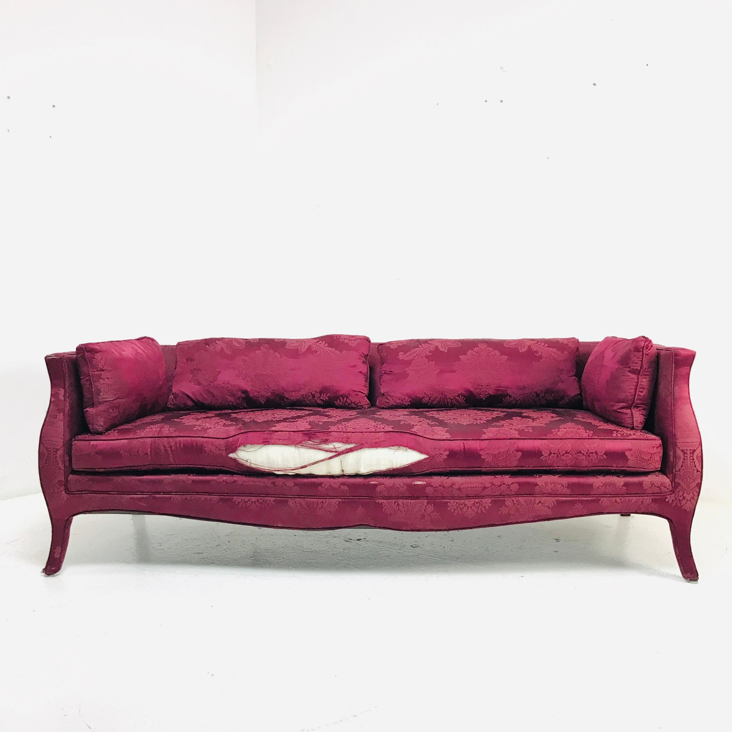 Curvy silhouette Lutece sofa by Richard Himmel.
Re-upholstery required.