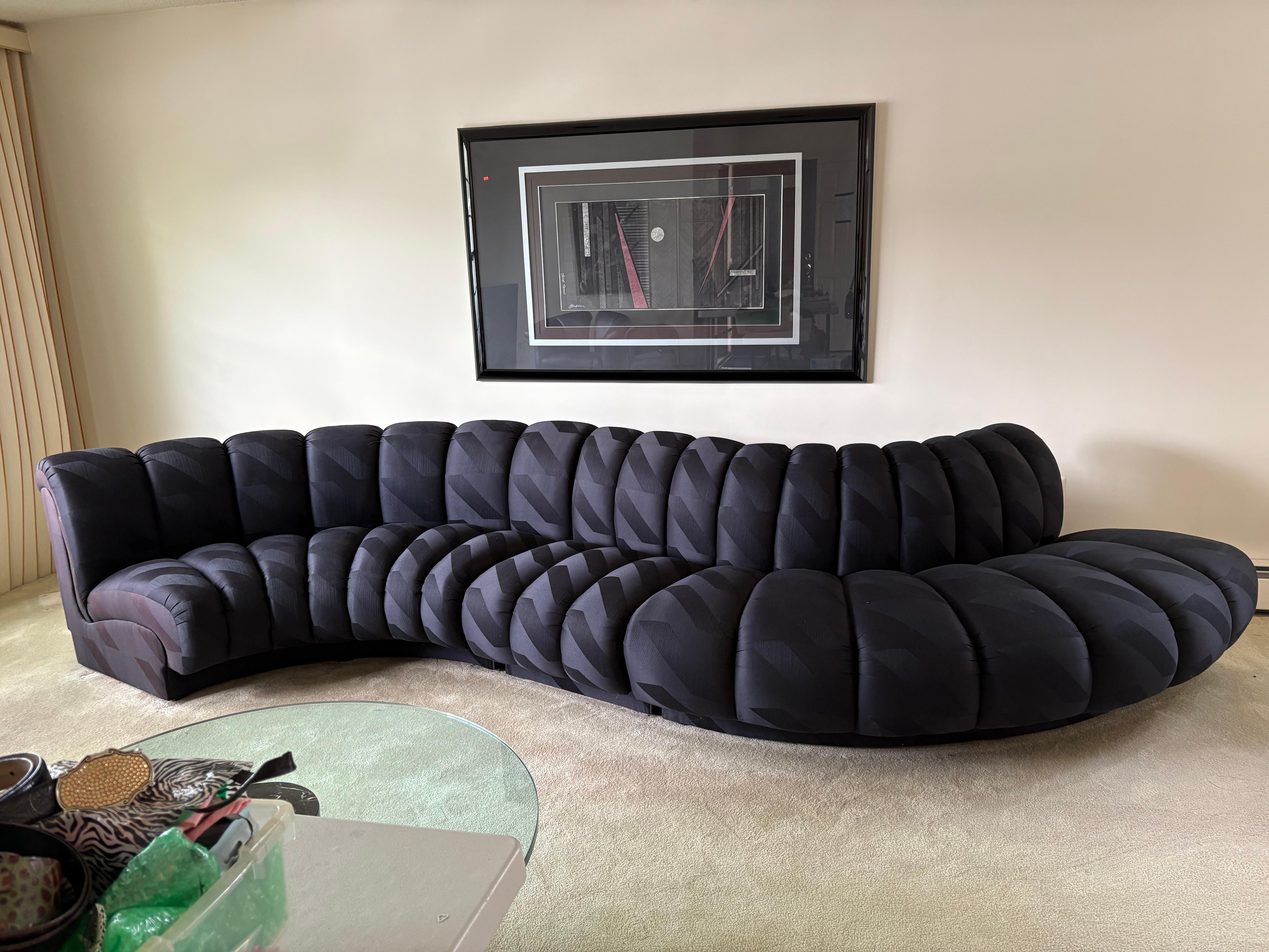 Canapé sectionnel contemporain modulable Curvy Vintage Serpentine en vente 1