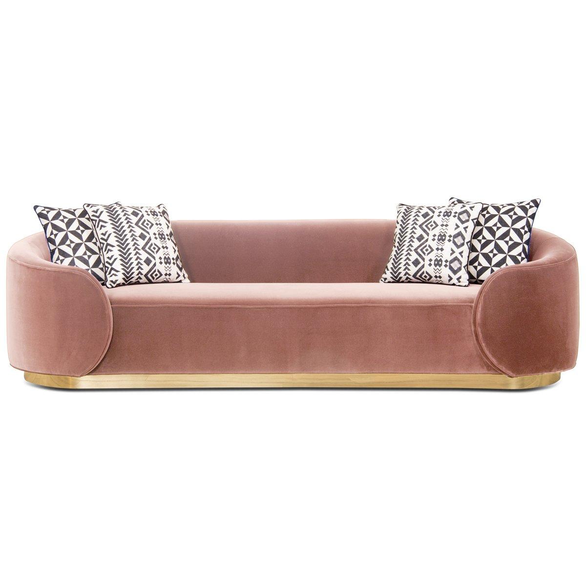 round velvet sofa