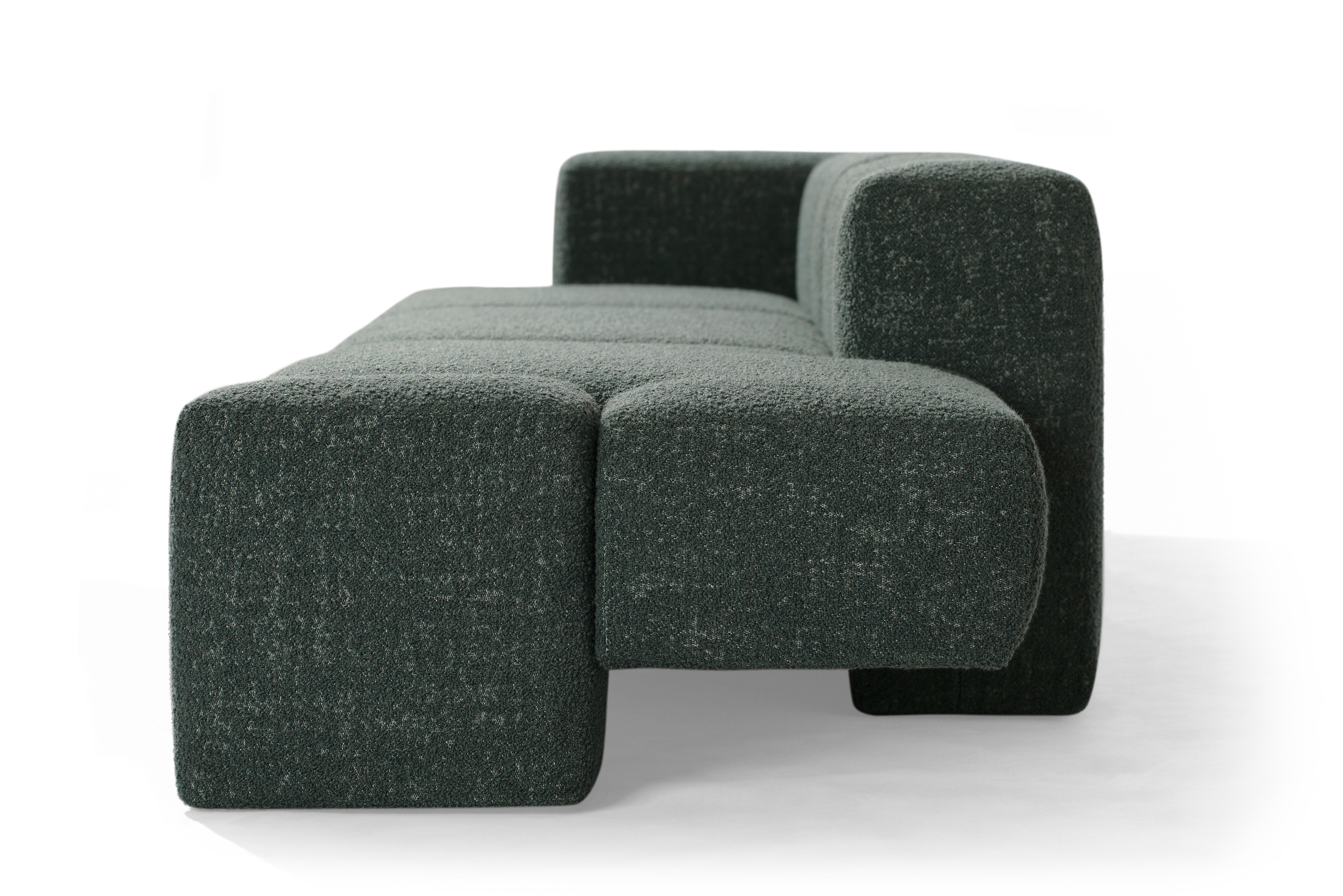 Contemporary Cusco 3P Carpanese Home Italia Upholstered Modular Sofa Modern 21st Century For Sale
