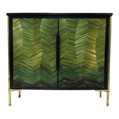 Cusco Sculpted Marquetry Cabinet, Signed by Stefan Leo