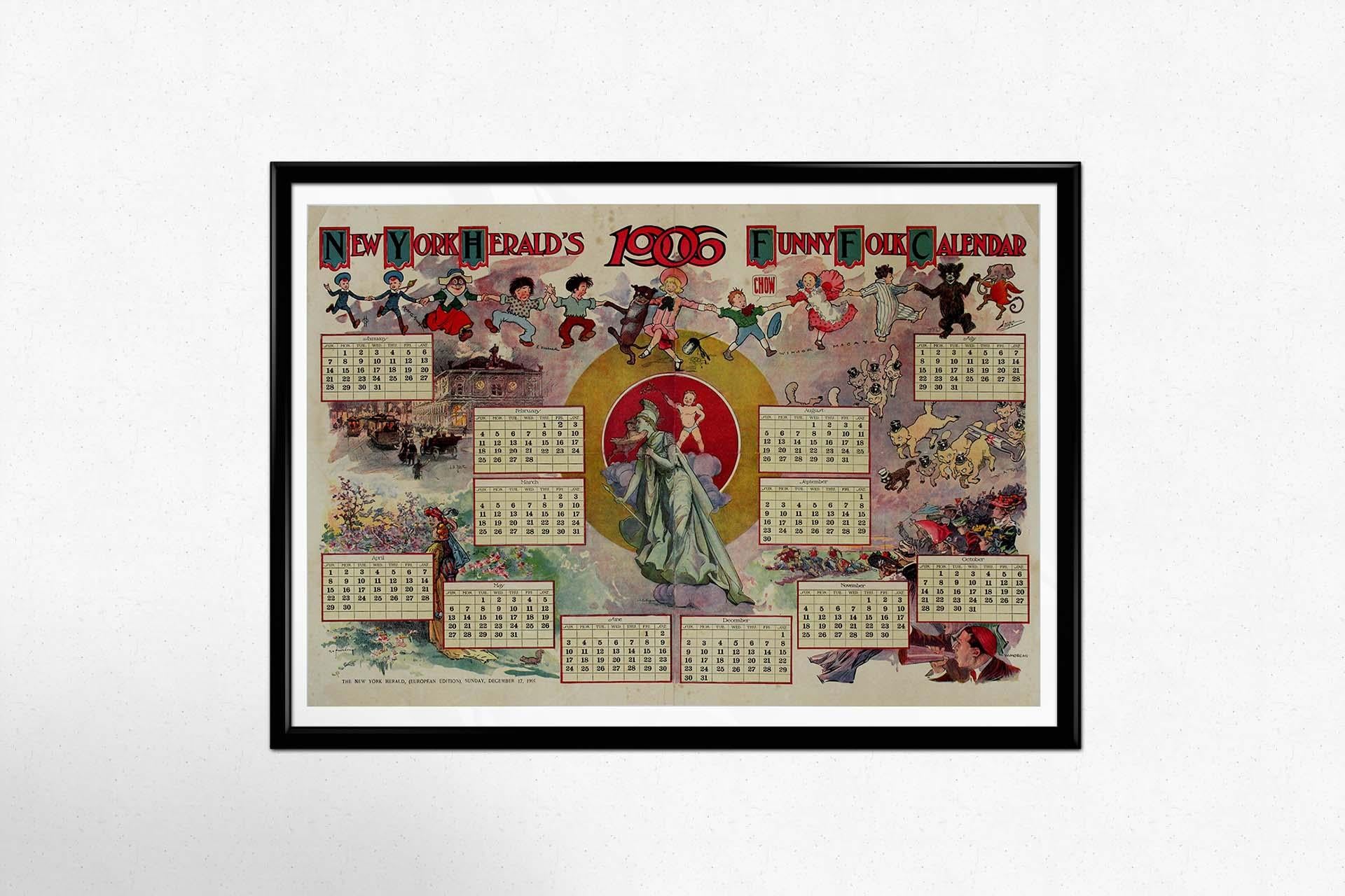 The New York Herald's 1906 Funny Folk Calendar is a delightful time capsule that transports us to a year filled with humor, whimsy, and artistic charm. This iconic calendar offers a glimpse into the past, where humor and illustration blended