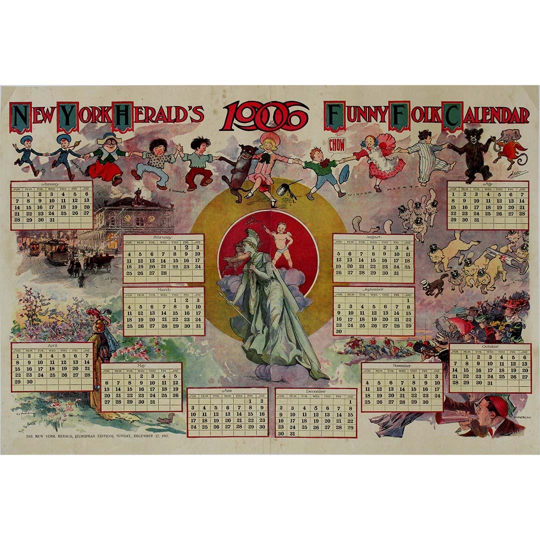 The New York Herald's 1906 Funny Folk Calendar - Print by Cushing