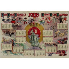 Antique The New York Herald's 1906 Funny Folk Calendar