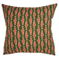 Cushion (45X45) Como Fish Green in Cotton by La DoubleJ, 100% Made in Italy