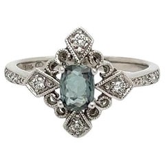 Cushion Alexandrite GIA and Diamond Vintage Gold Cocktail Ring
