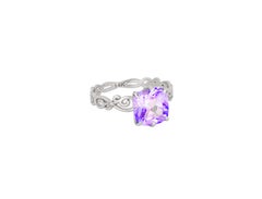Cushion amethyst 14k gold Ring.