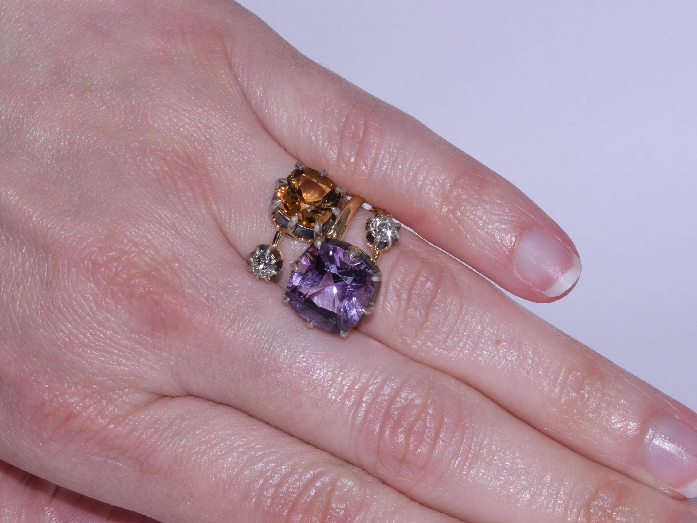 amethyst citrine ring