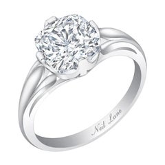 Neil Lane Couture Cushion Brilliant-Cut Diamond, Platinum Ring