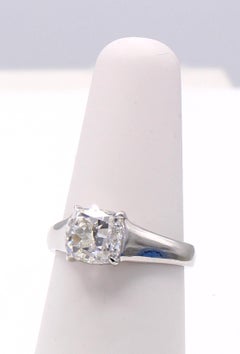 Cushion Brilliant Diamond Platinum Engagement Ring