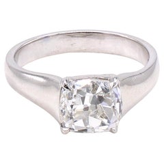 Cushion Brilliant Diamond Platinum Engagement Ring