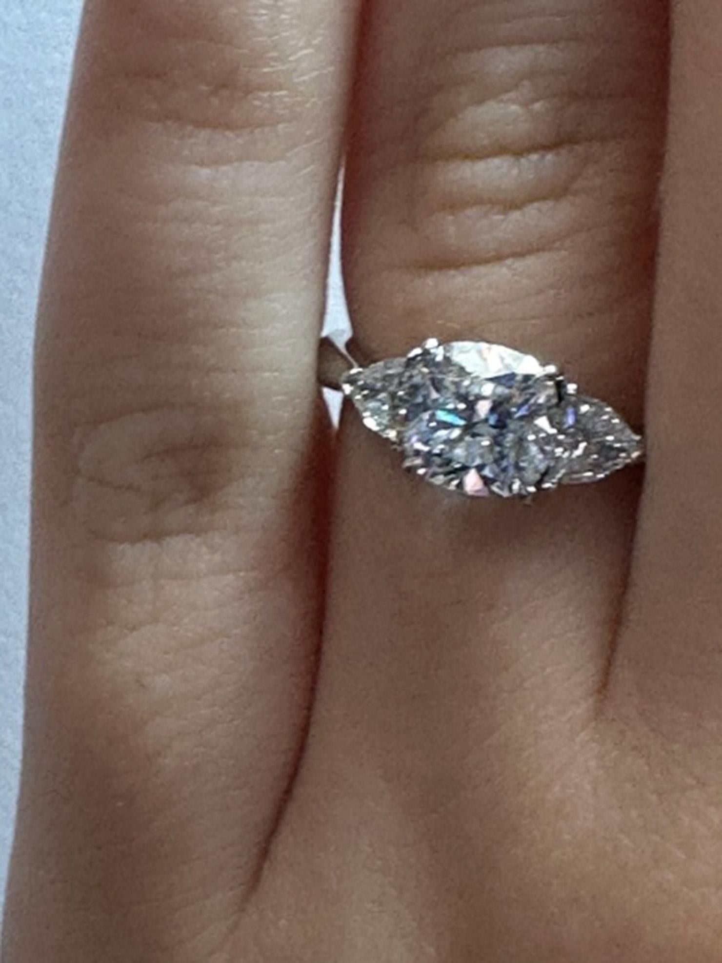 Cushion Brilliant Platinum Diamond Engagement Ring  For Sale 5