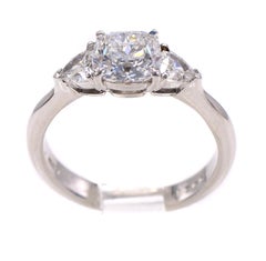 Cushion Brilliant Platinum Diamond Engagement Ring