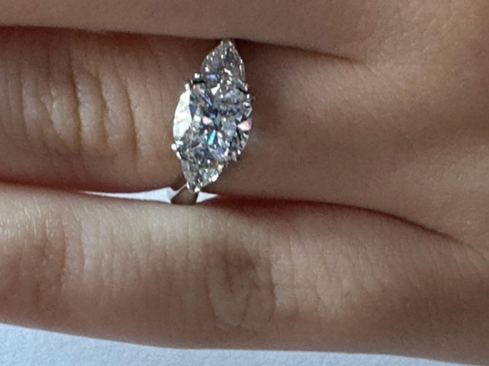 Cushion Brilliant Platinum Diamond Engagement Ring  For Sale 3