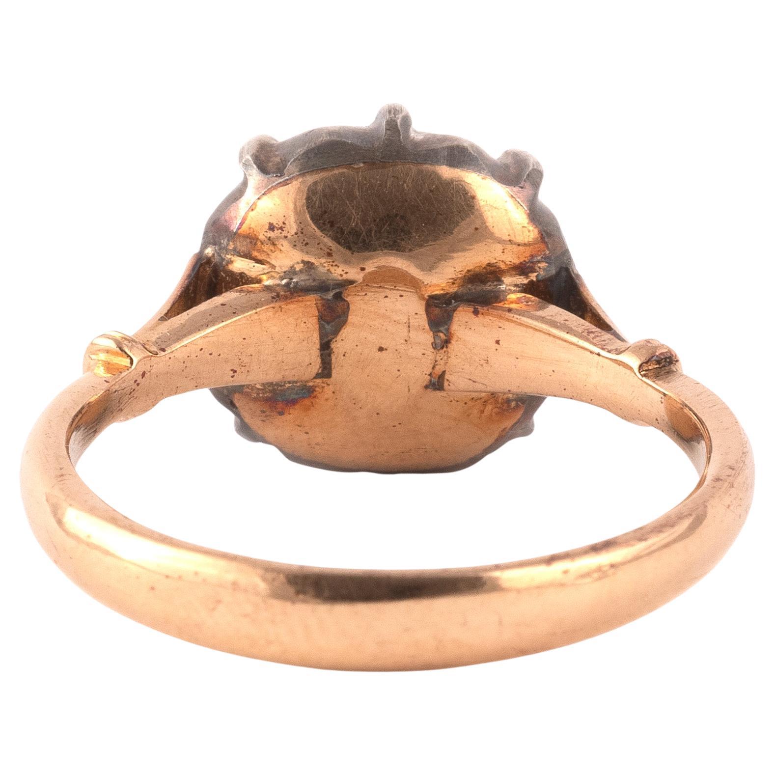Taille cabochon Bague à coussin en grenat cabochon Georgian Revive en vente