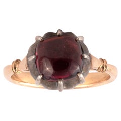 Cushion Cabochon Granat Georgian Revival Ring
