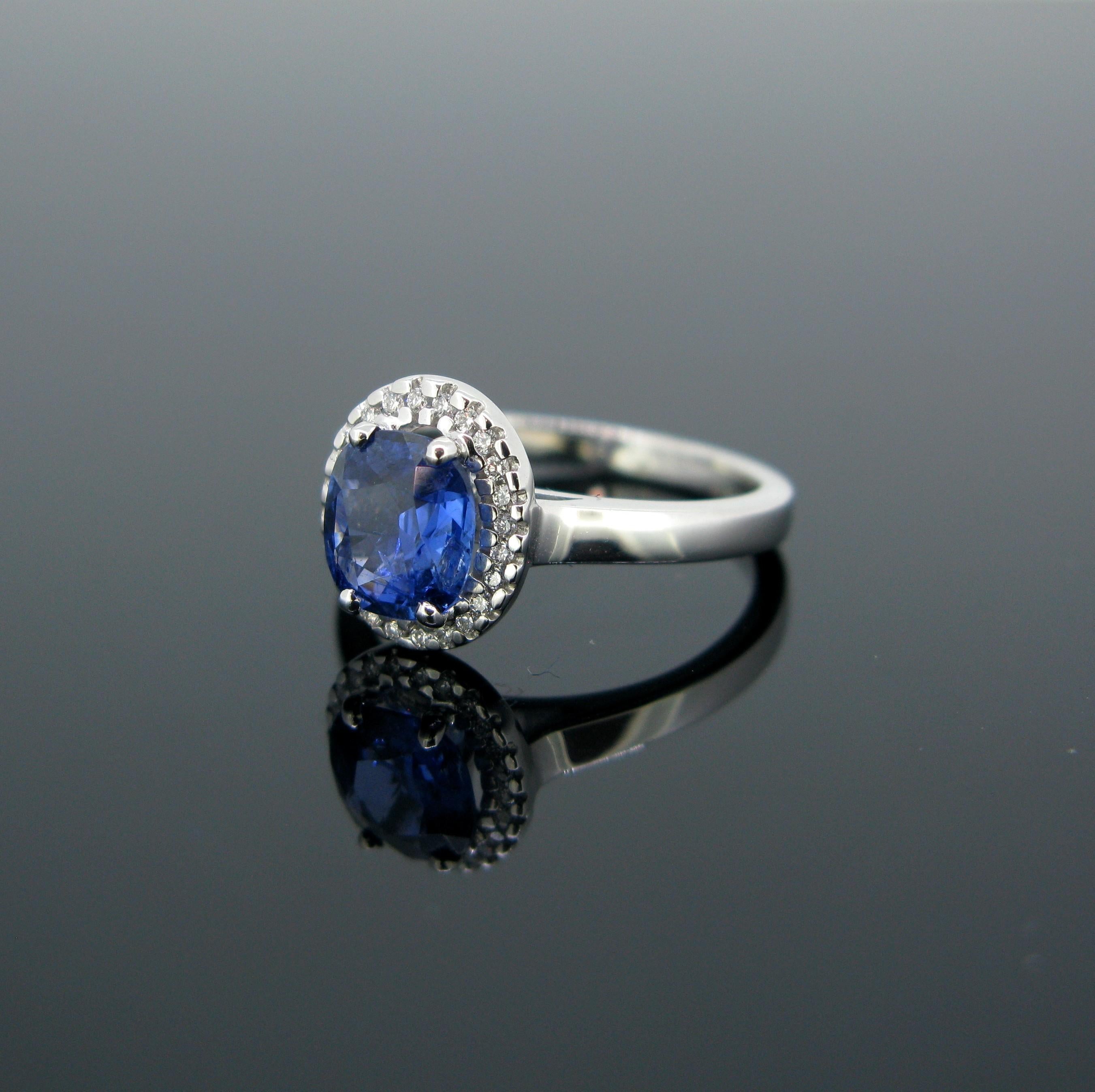 Women's or Men's Cushion Ceylon Sapphire Certified Diamond Cluster Band Ring