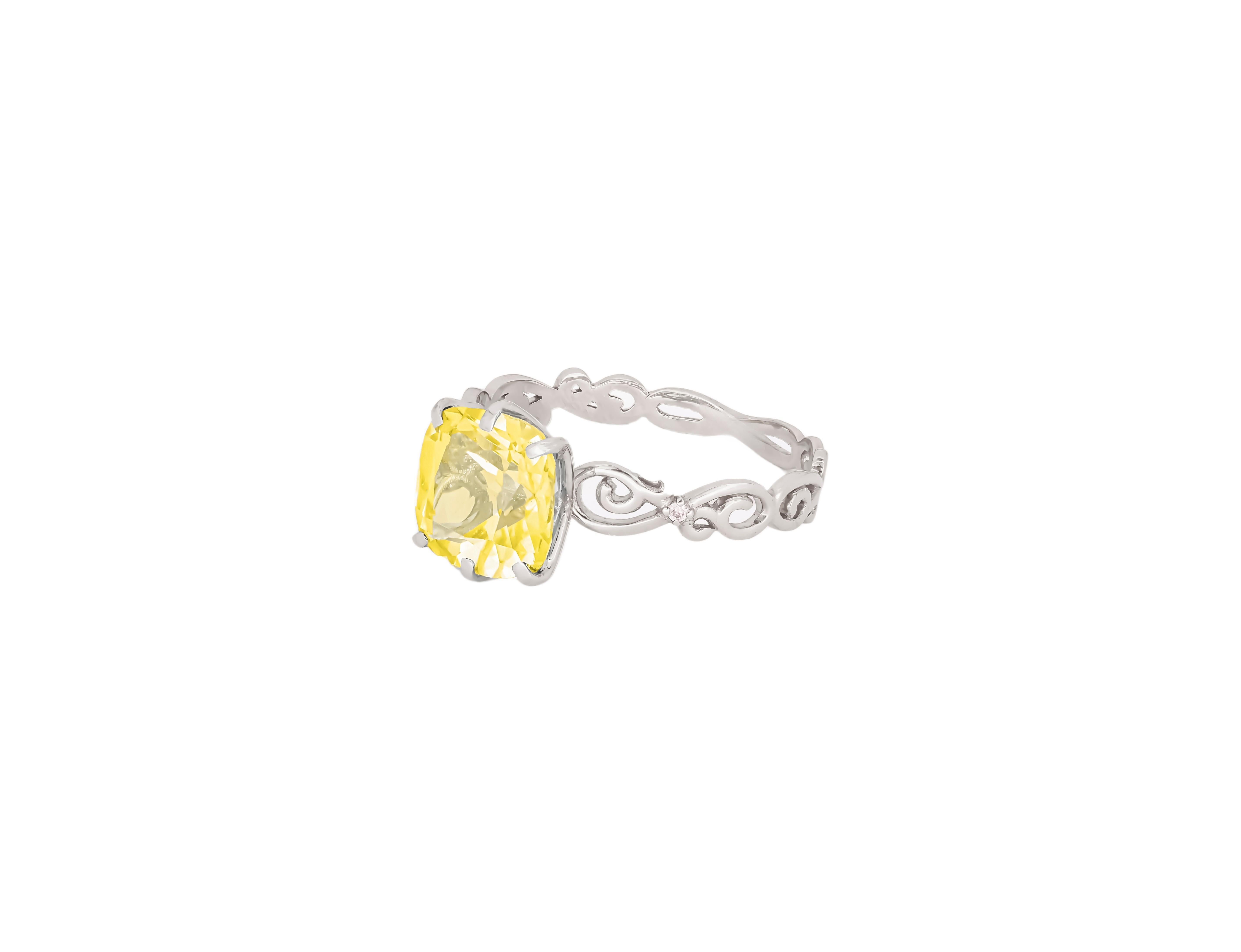 Im Angebot: Ring mit kugelförmigem Citrin () 2