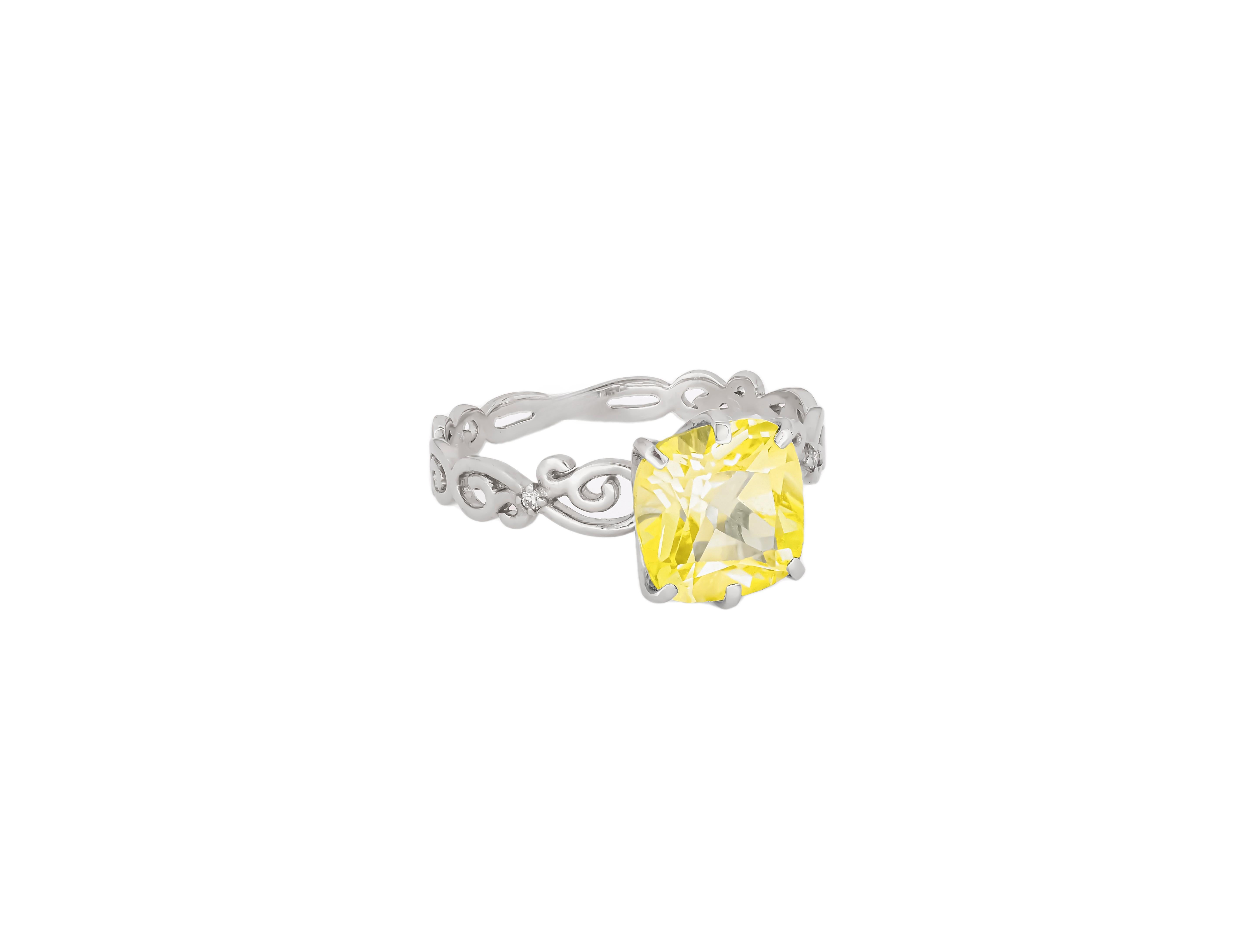 Im Angebot: Ring mit kugelförmigem Citrin () 3