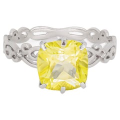 Cushion citrine ring