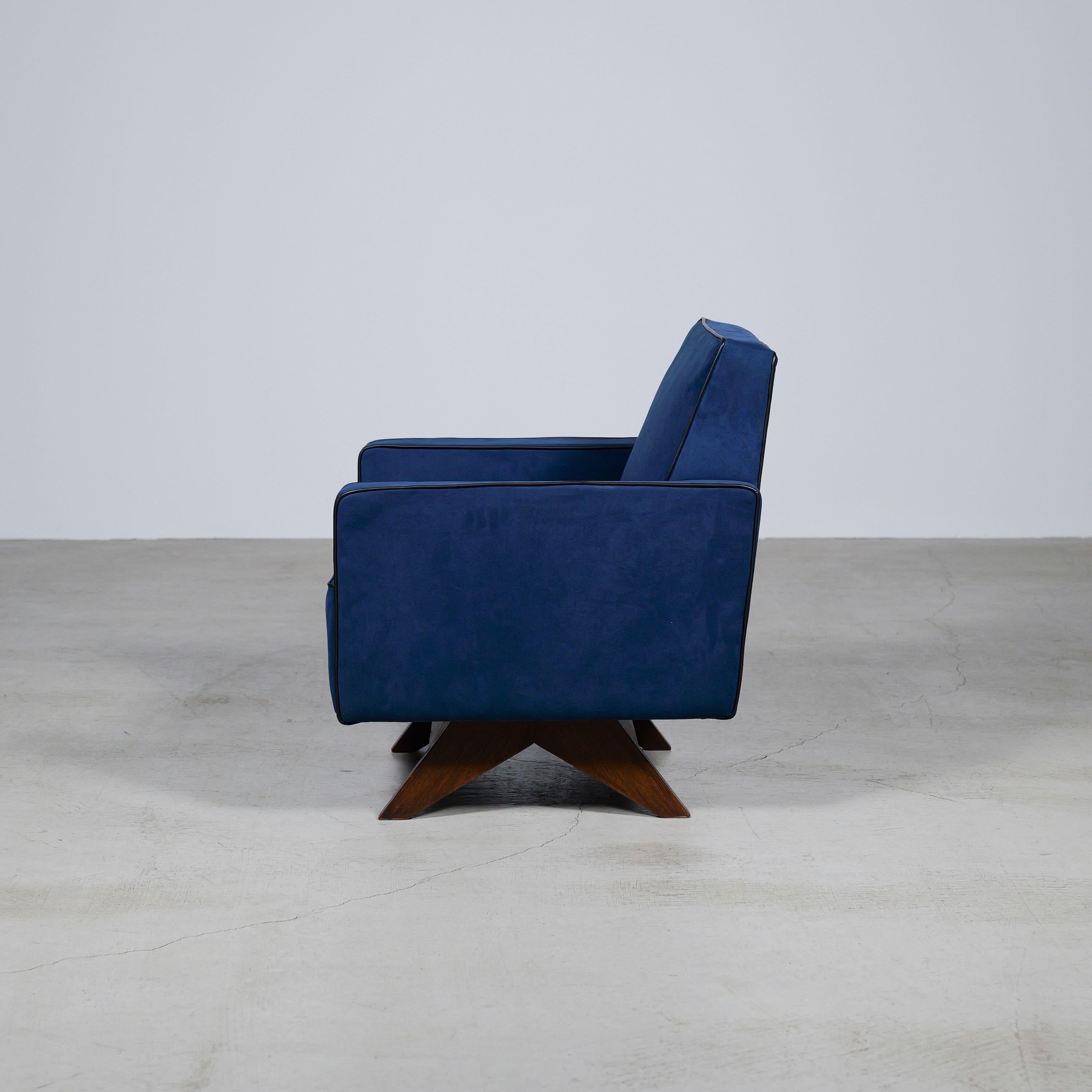 Mid-Century Modern Fauteuil club à coussin de Pierre Jeanneret, vers 1960 en vente