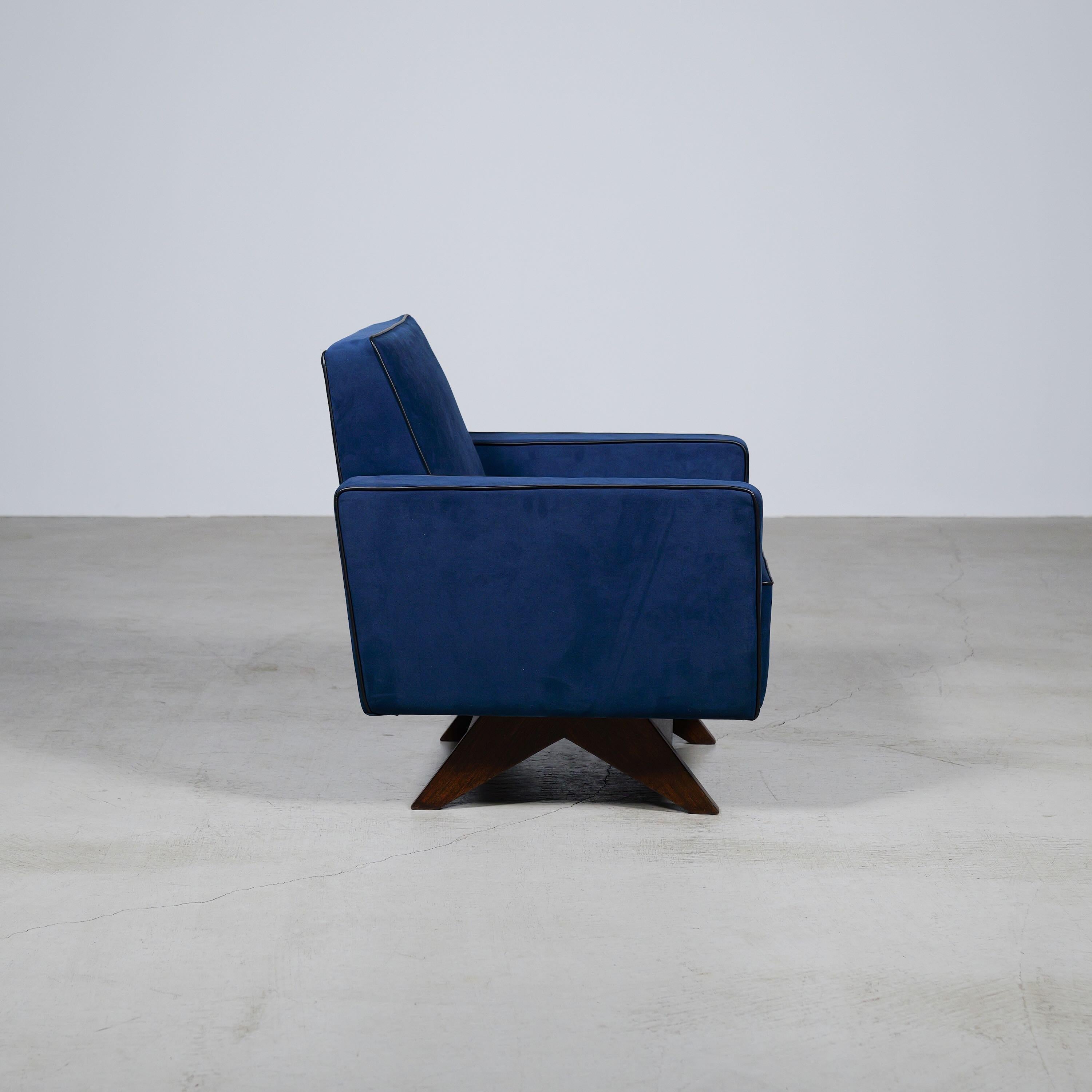 Mid-Century Modern Fauteuil club à coussin de Pierre Jeanneret, vers 1960 en vente