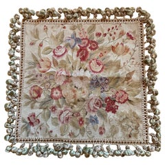 Cushion Cover Pillow Case Petit Point Floral French 19”x19”